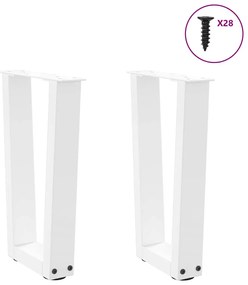 Pés para mesa de centro em V 2 peças Branco 28x(42-43,3) cm Aço