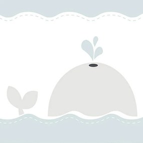 Papel Infantil LULLABY 243-2 Cenefa Baleine verde menta