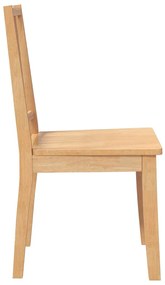 Cadeiras de jantar 2 pcs madeira seringueira maciça natural