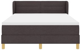 Cama Box com Colchão vidaXL Marrom Escuro 140x200 cm Tecido