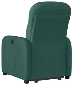 Poltrona reclinável elevatória tecido verde-escuro