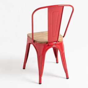 Pack 6 Cadeiras Torix Madeira Natural - Vermelho