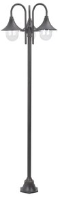 Candeeiro de pé p/ jardim c/ 3 braços E27 220cm alumínio bronze