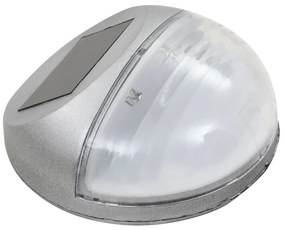 Candeeiro de parede solar LED exterior 24 pcs prateado redondo
