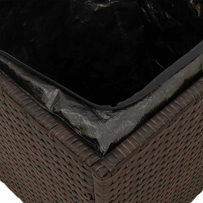 Bancos jardim com almofadas 2 unid 40x40x43 cm vime PE castanho