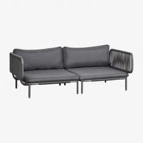 Sofá Modular De Jardim De 2 Peças Com 2 Módulos De Canto Em Aço Roubly Cinza Grafito - Sklum