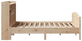 Cama com estante sem colchão 150x200 cm pinho maciço
