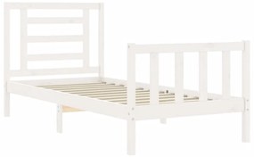 Estrutura de cama com cabeceira 90x200 cm madeira maciça