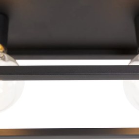 Candeeiro de teto industrial preto 99,5 cm 4 luzes - Cage