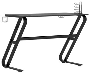 Secretária de gaming c/ pernas em forma de ZZ 110x60x75cm preto
