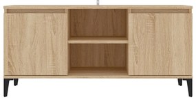 Móvel de TV com pernas em metal 103,5x35x50 cm carvalho sonoma