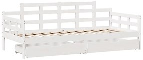 Sofá-cama com gavetas 80x200 cm madeira de pinho maciça