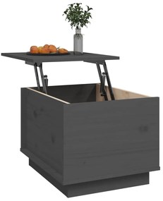 Mesa de centro 40x50x35 cm madeira de pinho maciça cinzento