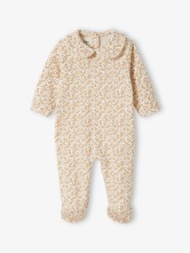 Agora -25% | Pijama florido, em interlock, para bebé cru