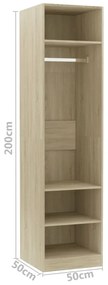 Roupeiro 50x50x200 cm contraplacado carvalho sonoma