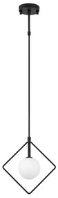 Candeeiro Suspenso Geometri – Preto e Branco – 24 x 12 cm