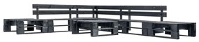 vidaXL Sofás de paletes para jardim 6 pcs madeira preto