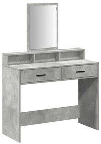 Mesa de maquilhagem vidaXL com gavetas Cinzento Concreto 100x41x140 cm