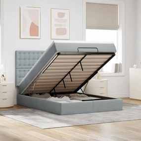 vidaXL Estrutura cama otomana colchão 140x200cm tecido cinzento claro