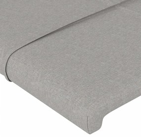 Estrutura de cama sem colchão 140x190 cm tecido cinzento-claro