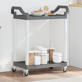 vidaXL Carrinho c/ 2 prateleiras 81x41x92 cm alumínio cinzento
