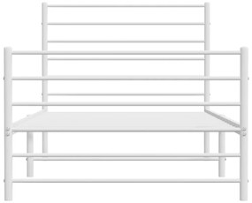 Estrutura de cama com cabeceira e pés 80x200 cm metal branco