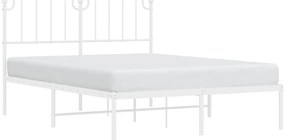 Estrutura de cama com cabeceira 140x200 cm metal branco