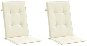 Almofadões para cadeiras altas de jardim 2 pcs tecido creme