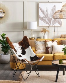 Quadro com motivo de folha de palmeira 83 x 83 cm castanho CARINI Beliani