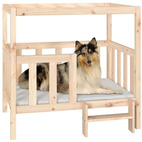 Cama para cães 105,5x83,5x100 cm madeira de pinho maciça