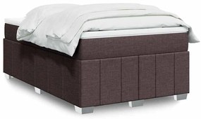 vidaXL Cama com molas/colchão 120x200 cm tecido castanho-escuro