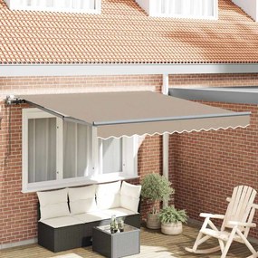 vidaXL Toldo Retrátil Bege 350 x 250 cm Tecido e Alumínio