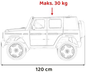 Carro elétrico para Crianças 12V 4x4 Mercedes Benz EQG, Rodas EVA, Assento de couro Preto