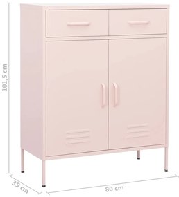 Armário de arrumação aço 80x35x101,5 cm rosa