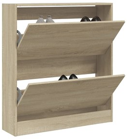 vidaXL Sapateira 80x21x87,5 cm derivados de madeira carvalho sonoma