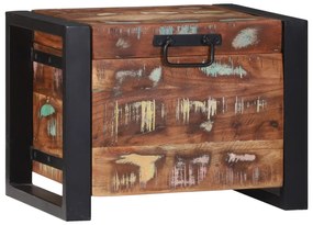 Baús de Armazenamento 40x30x30cm Madeira Recuperada e Metal