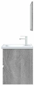 2 pcs conjunto móveis WC derivados de madeira sonoma cinza