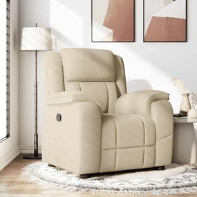 vidaXL Poltrona reclinável tecido cor creme