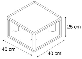 Candeeiro de tecto industrial preto 40cm 4 luzes - CAGE Industrial