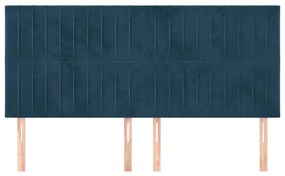 Cabeceira de cama 4 pcs veludo 80x5x78/88 cm azul-escuro