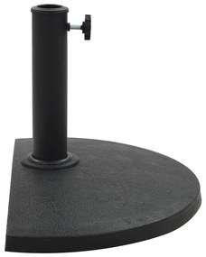 Base de guarda-sol semicircular poliresina 9 kg preto