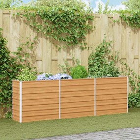 vidaXL Canteiro de jardim elevado Marrom Claro 240 x 40 x 77 cm