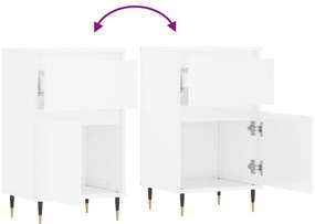 Aparadores 2 pcs 40x35x70 cm deriv. de madeira branco brilhante