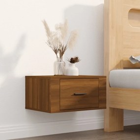 vidaXL Mesa de cabeceira de parede 50x36x25 cm carvalho castanho