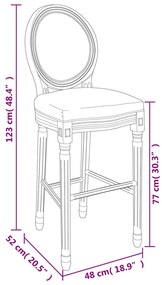 Bancos de bar 2 pcs linho branco