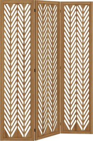 HOMCOM Biombo de 3 Painéis Dobrável 120x1,7x170 cm Separador de Ambientes de Madeira com Padrões Geométricos Madeira | Aosom Portugal