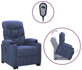 vidaXL Poltrona elevatória tecido azul