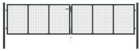 vidaXL Portão de jardim em tela de aço galvanizado 400x75 cm cinza