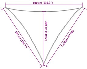 Para-sol estilo vela 160 g/m² 5x5x6 m PEAD cinzento-acastanhado