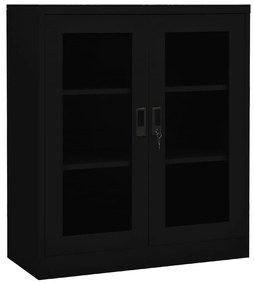 vidaXL Armário de escritório 90x40x105 cm aço preto